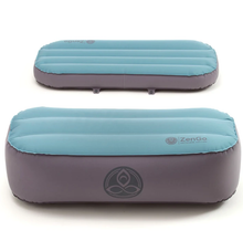 Load image into Gallery viewer, Best meditation cushion back view. Use ZenGo meditation cushion set with your favorite meditation app or Tibetan singing bowl. The meditation seat and mat can be adjusted to your individual shape and size
